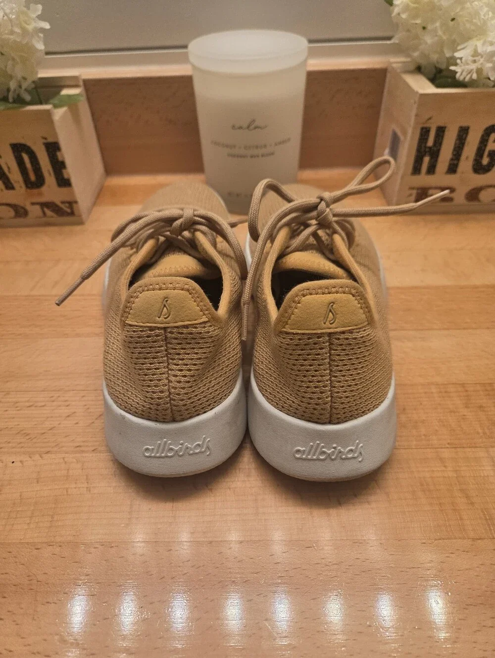 Allbirds Tree Runners Lace-up Sneakers Honey Tan Mesh Women's Size 8